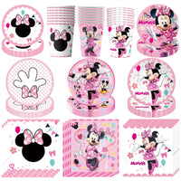 Minnie Mouse Birthday Decoration Disposable Cups Plates Tablecloth Cake Latex Balloon Baby Shower Kids Girls Party Supplies Good Vibrations