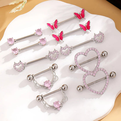 Mixed-style Sexy Nipple Rings Sets Heart Butterfly Dangle Nipple Piercing Bulk for Women Stainless Steel Cute Cat Shield Barbell Good Vibrations Adult Super Store