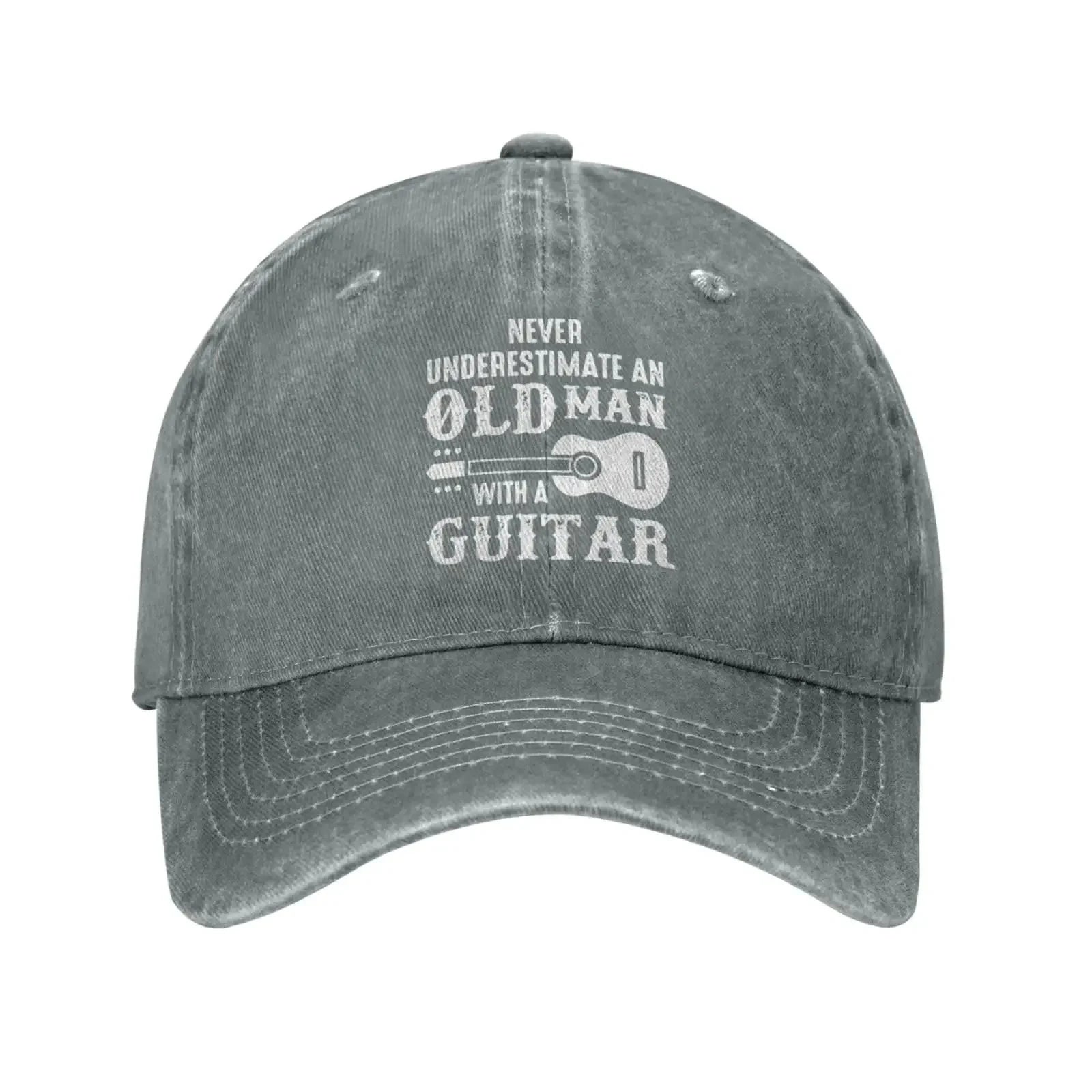 Funny Hat Never Underestimate an Old Man with A Guitar Hats Men Baseball Cap Cute Caps Good Vibrations