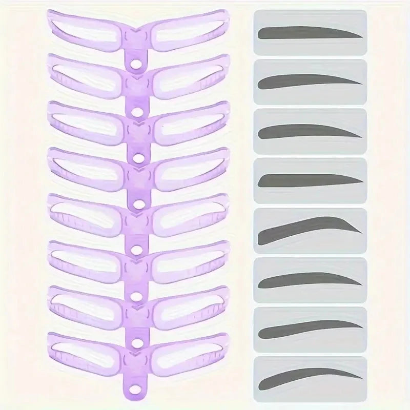 8 In 1 Reusable Eyebrow Stencil Beauty Makeup Brow Stamp Template Eyebrows Shape Set Eye Brow Makeup Tools and Accessories Good Vibrations