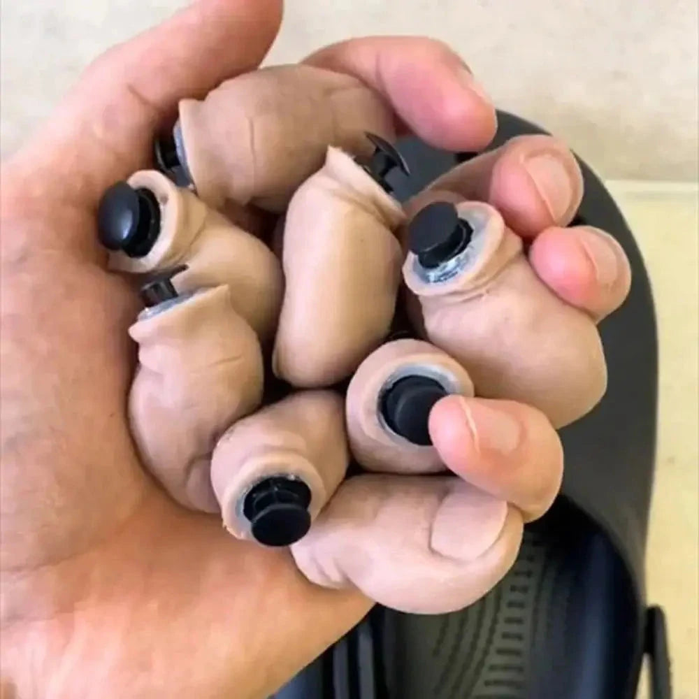 Funny Toe Shoe Charms DIY Mini 3D Stereoscopic Toe for Croc Accessories Unique Shoe Decoration Charms for Women Men Good Vibrations