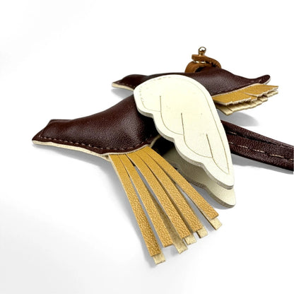 Elegant Winged Pony Keychain with Detachable Mouth Strap | Hand-Stitched Premium PU Leather Bag Charm with Plush Filling, Gift Good Vibrations
