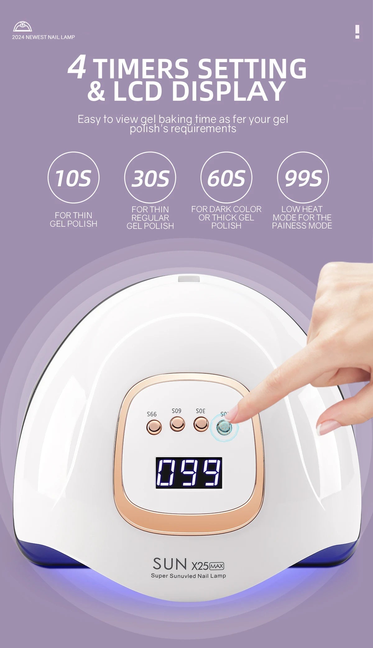 DianaBeauty 380W LED UV Lamp Dryer for Nails Gel Polish Drying Lamp with 4 Timer Setting Auto Sensor Professional Nail Light Good Vibrations