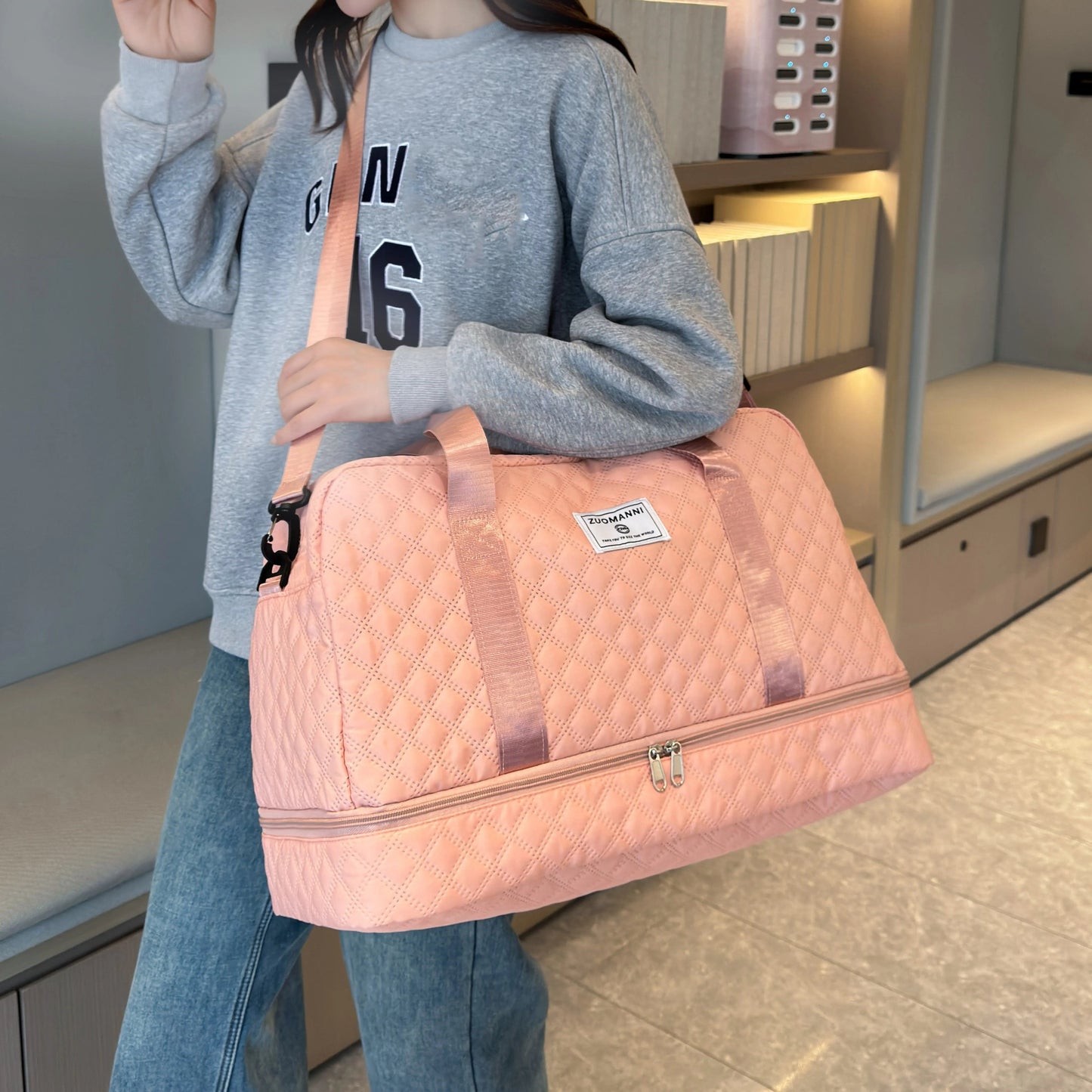 Lightweight Luggage Bag, Large Capacity Travel Duffle Bag Gym Tote Bags, Shoulder Weekender Overnight Bag Good Vibrations Adult Super Store