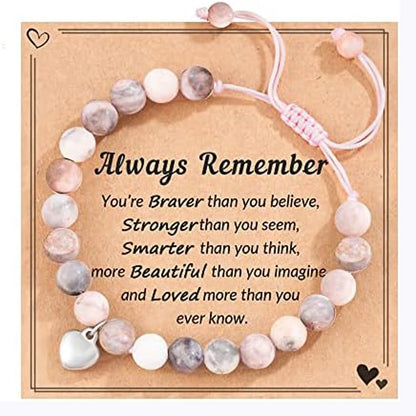 Fashion Women Teen Girl Gifts, Natural Stone Bracelets Trendy Stuff Inspirational Teen Girl Women Gifts Ideas Good Vibrations