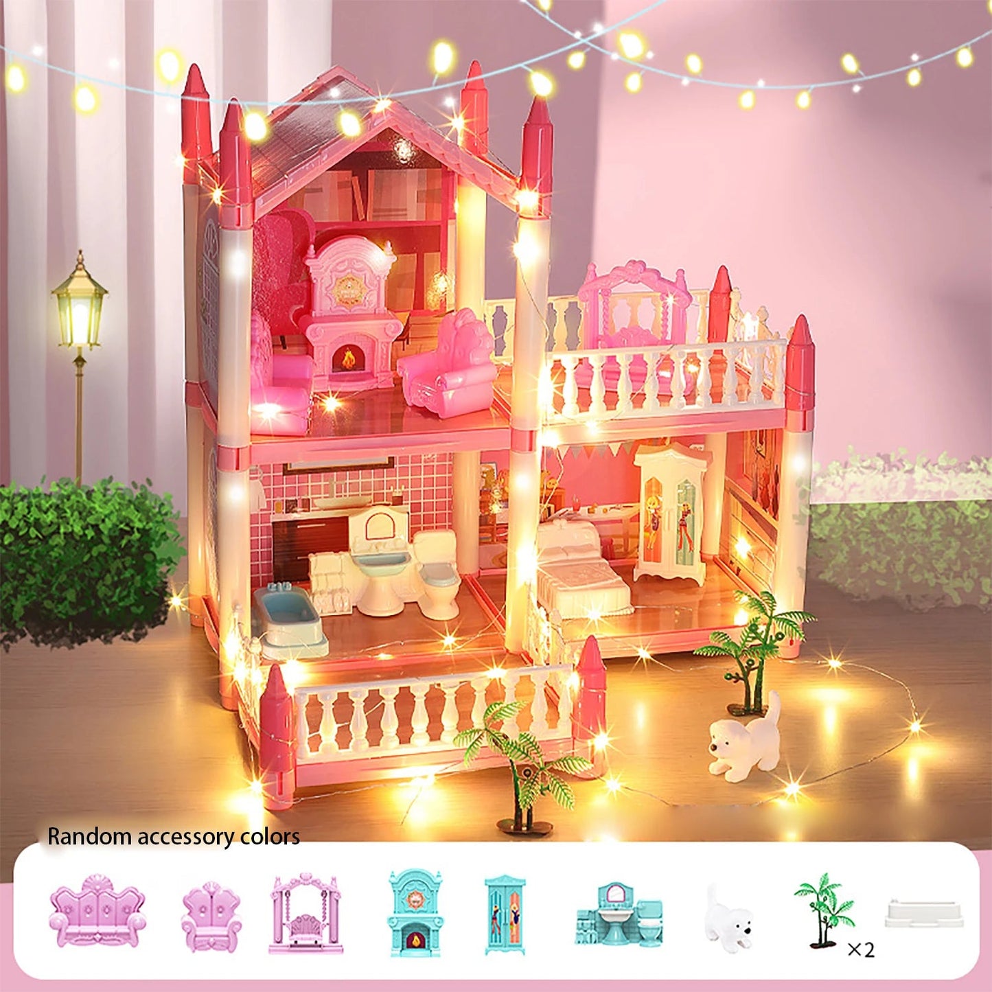 Girl's house, doll house, castle villa, girl's assembled house, home, parent-child interaction Good Vibrations