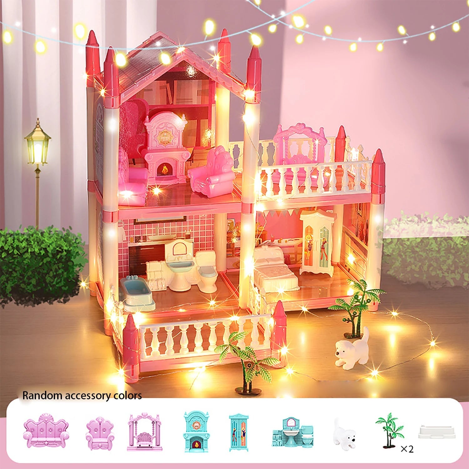 Girl's house, doll house, castle villa, girl's assembled house, home, parent-child interaction Good Vibrations