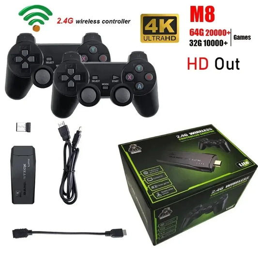 Video Game Console 2.4G Double Wireless Controller Game Stick 4K 20000 Games 64 32GB Retro Games for PS1/GBA Boy Christmas Gift Good Vibrations