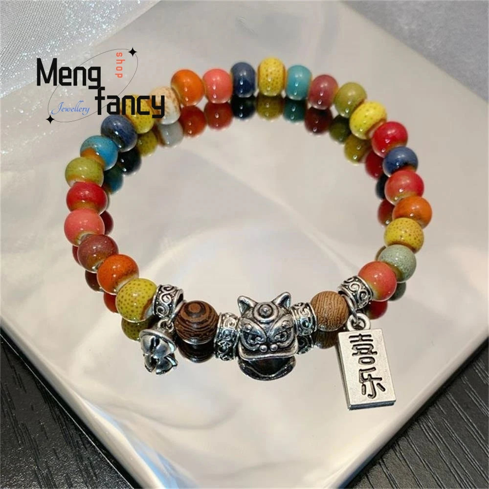 National Style Retro Good Luck Koi Colorful Couple Bracelets Natural Fashion Jewelry Best Selling Popular Holiday Gifts Souvenir Good Vibrations