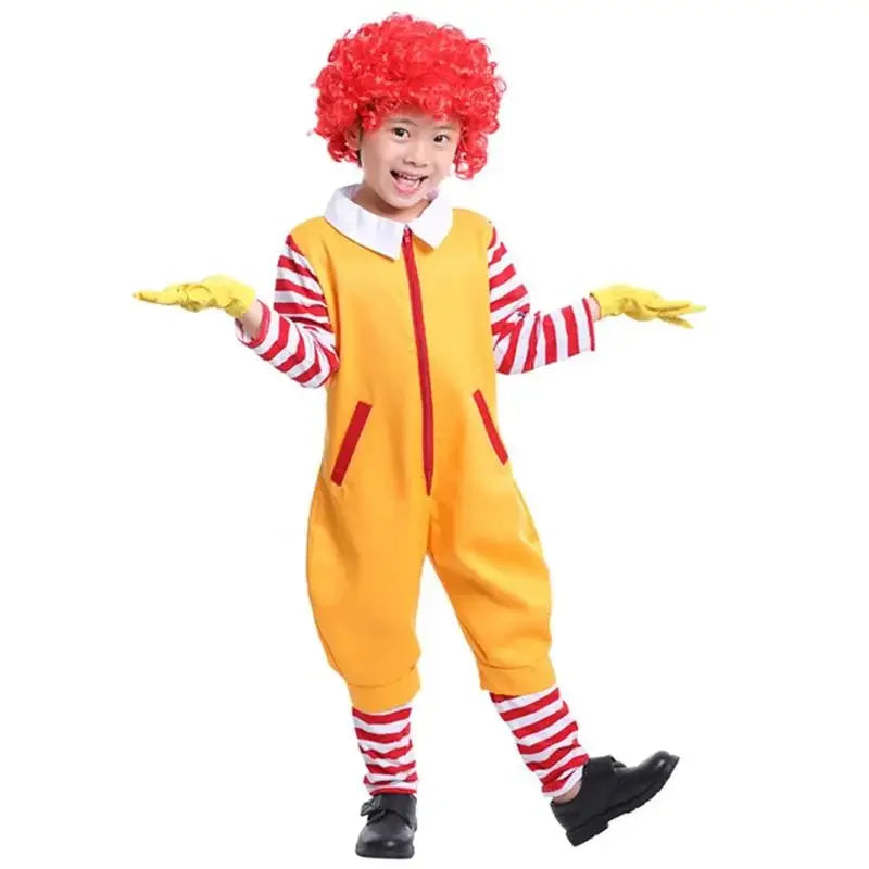 Cosplay Costumes Party Stage Performance Clothing for Kids Halloween Parent-Child Yellow Clown Costume Good Vibrations