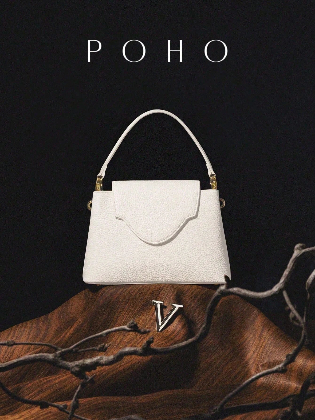 POHO Customized V Handbag Medium Elegant Classic Fashion Accessory for Party Gift Ideas for Women Friends Sisters Mothers Good Vibrations