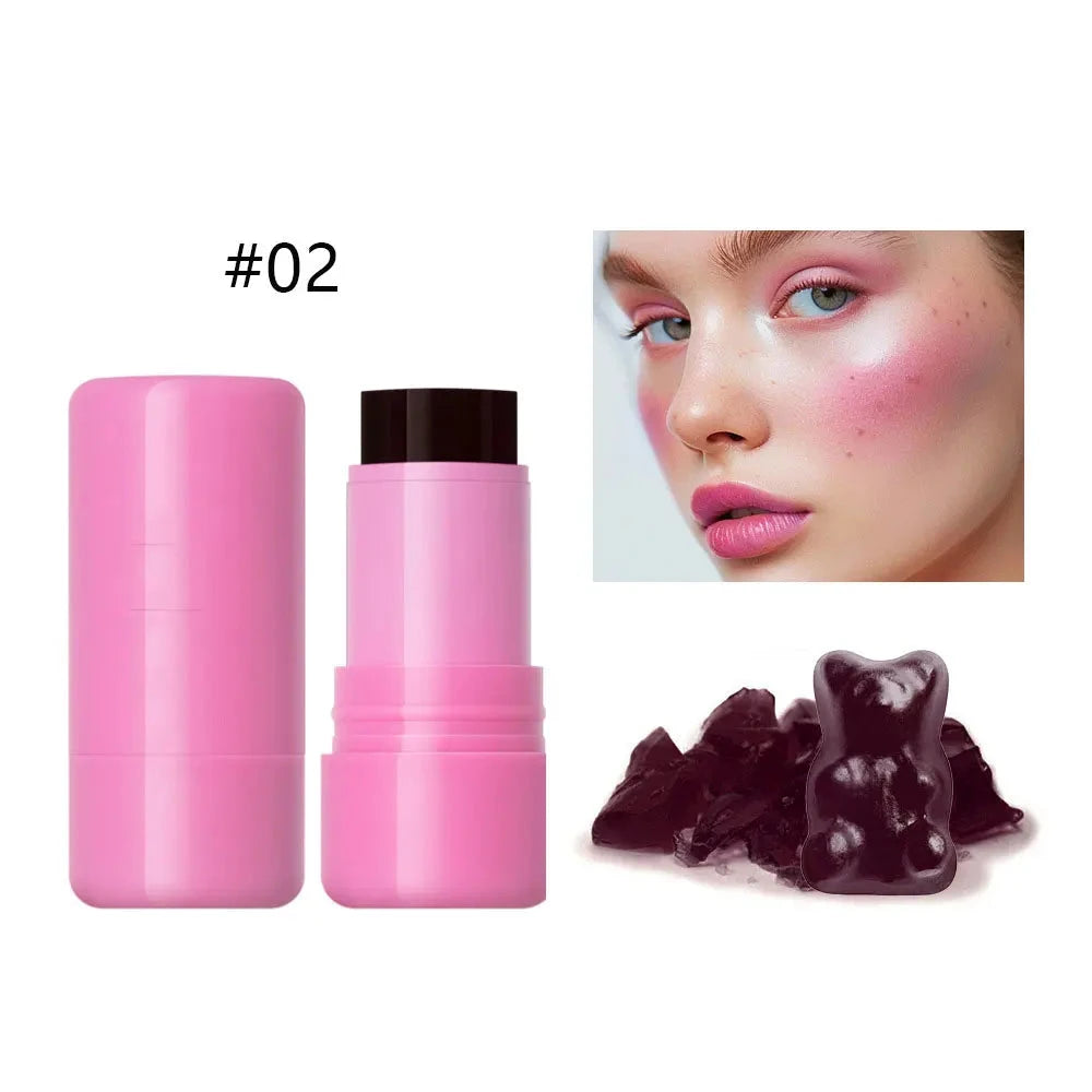 Jelly Blush Lip Gloss Stick for Lazy People to Contour, Even Skin Tone, Brighten and Color, Easy to Apply for Both Lips and Face Good Vibrations