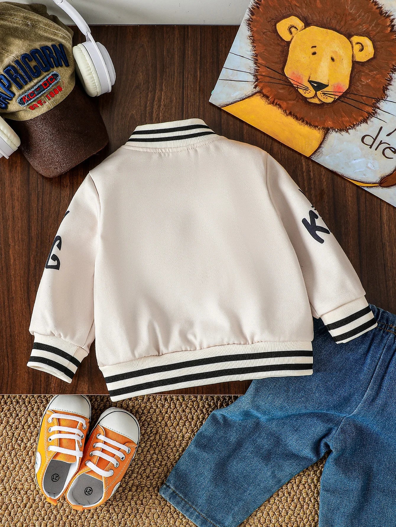 Baby Boys 2025 New Spring Autumn Baby Girls Boys Clothes Cartoon Letter Jacket Fashion Sports Costume Infant Sportswear For 1-3Y Good Vibrations