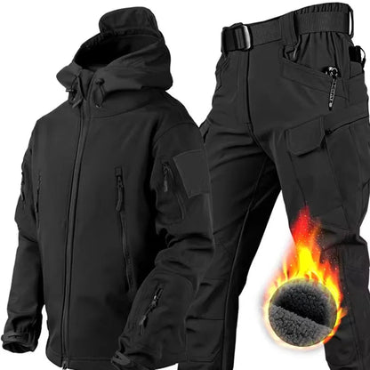 Winter Autumn Fleece Men Jacket Tactical Waterproof Suit Outdoor Fishing Hiking Camping Tracksuits Coat Thermal Suit Good Vibrations