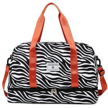 Large Gym Duffel Bag for Women and Men Travel Bag with Shoe and Wet Clothes Compartments Carry On Shoulder Tote Bags Good Vibrations