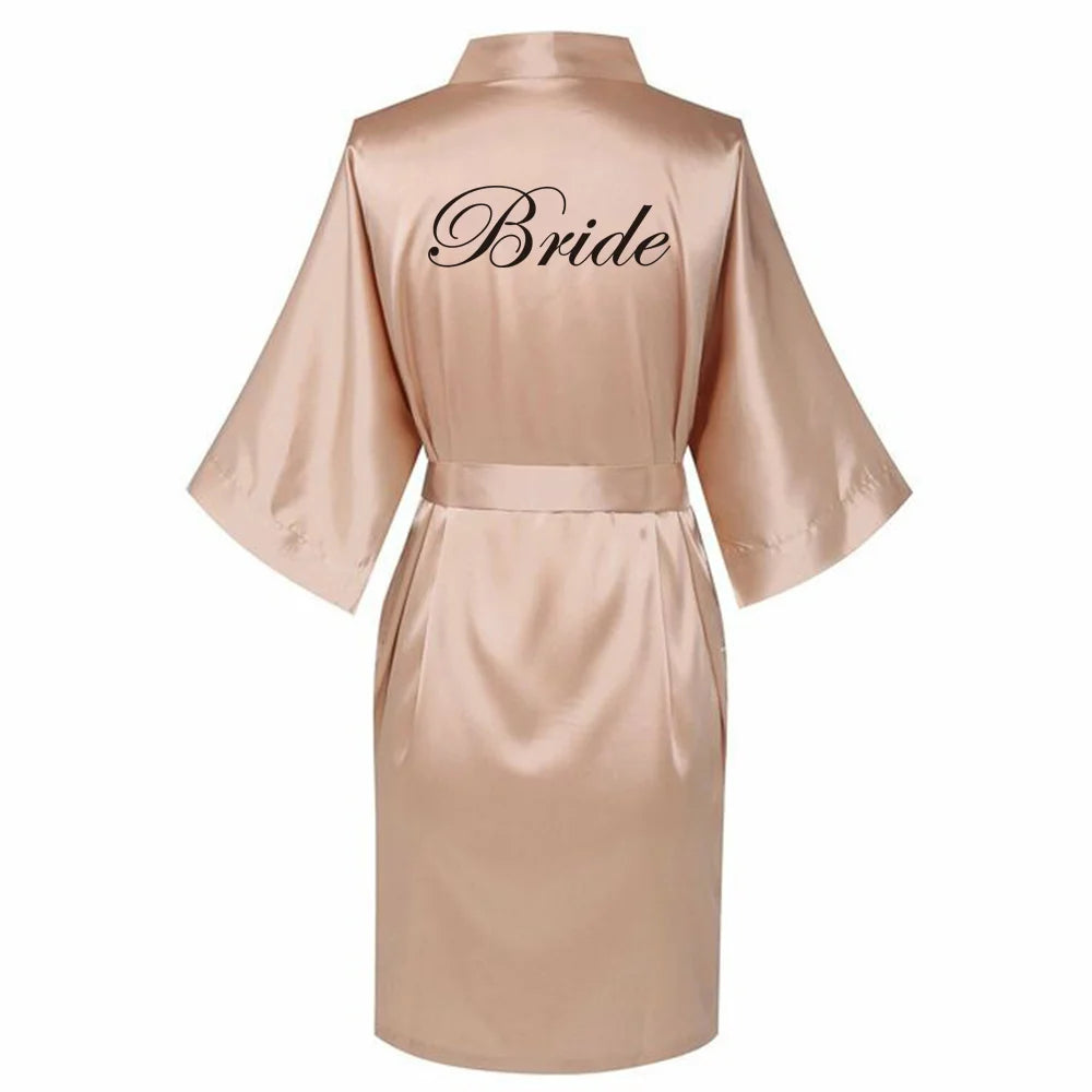 Satin Silk bride robe Wedding Robe Bridesmaid Bride Dressing Gown bridesmaid robes SP002 Good Vibrations