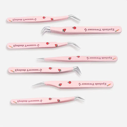 6 Types False Eyelash Tweezers Stainless Steel Anti-static Pincet Curved Strip 3D Lashes Extension Tweezer Makeup Tools Good Vibrations