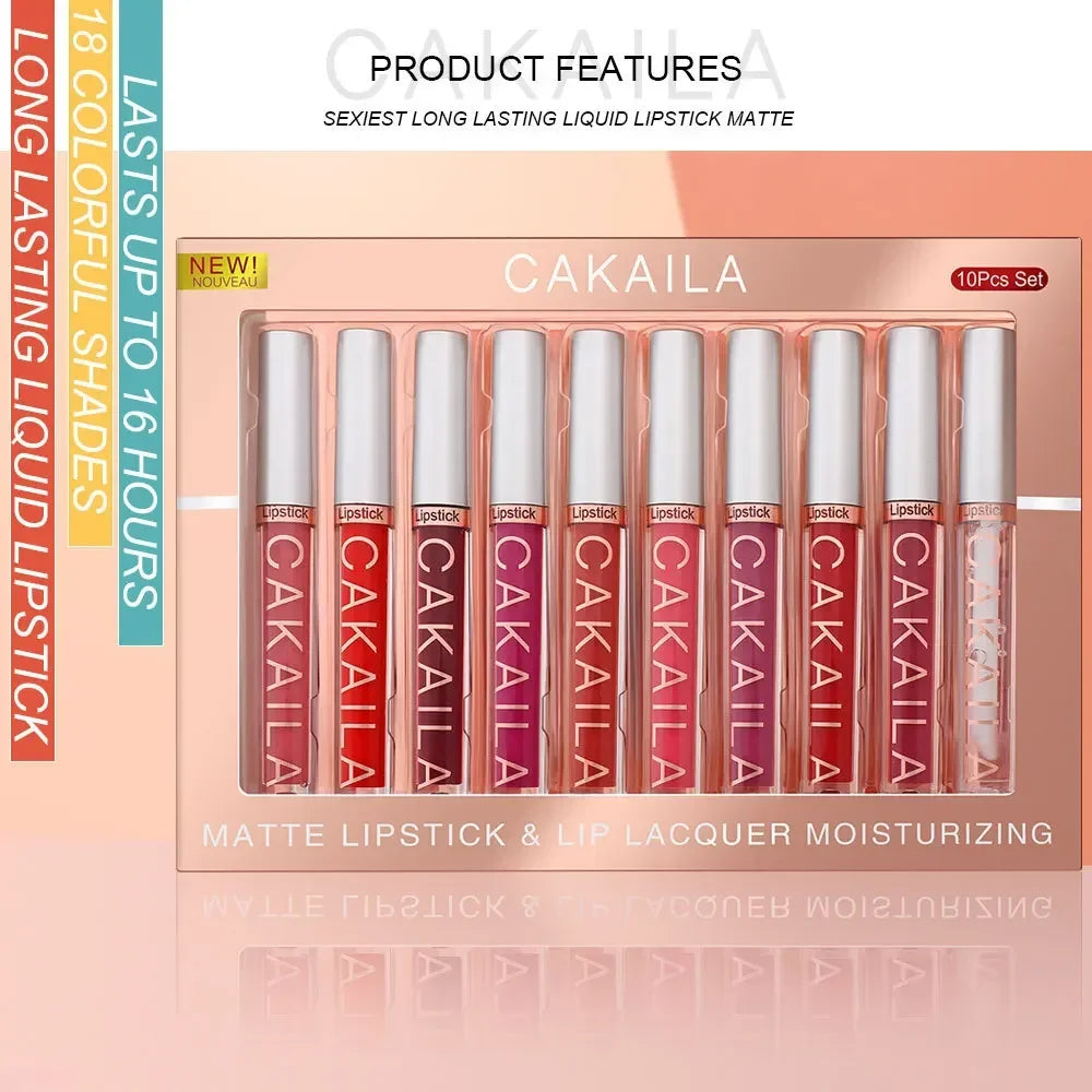 10/6 PCS Lipstick Set Matte Nude Liquid Lip Stain Makeup for women Non stick Cup Lip Gloss Waterproof Long lasting Cosmetics Good Vibrations