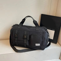 Oxford Fitness Duffel Bag Single Shoulder Lightweight Travel Luggage Bag Waterproof Large Capacity Weekender Bag Sports Good Vibrations