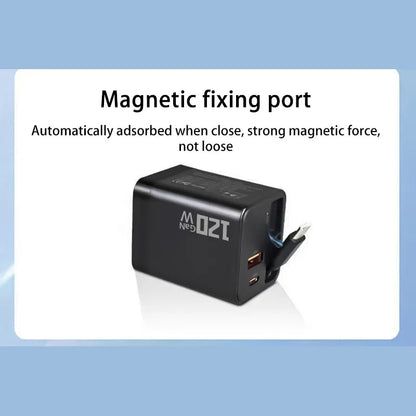 120W Charger Equipped With Telescopic Gallium Nitride Fast Charging Data Cable Phone Charger Adapter For Android IPhone Charger Good Vibrations