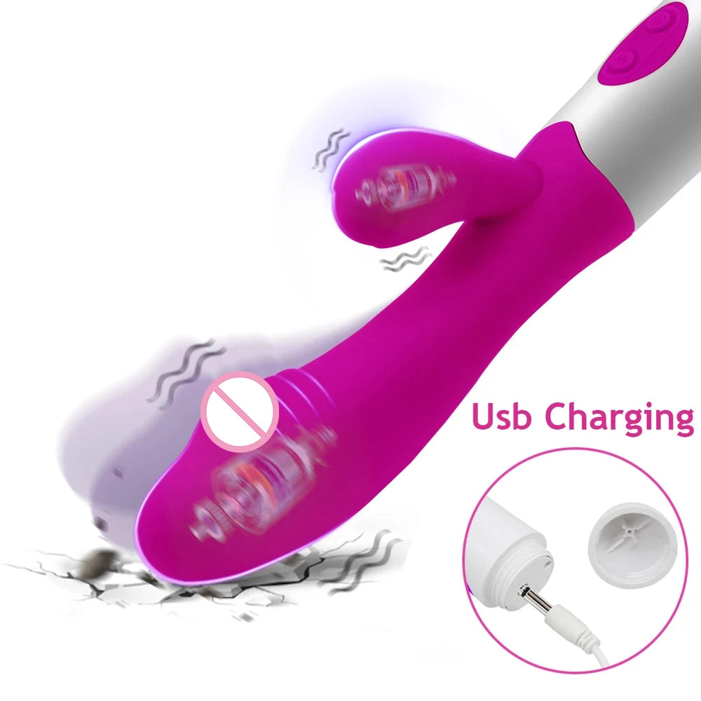 Powerful Rabbit Vibrator Dildo Dual Vibration G Spot Clitoris Stimulation Masturbators Vaginal Massager Adult For Women Sex Toys Good Vibrations Adult Super Store