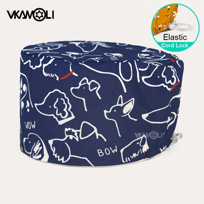 Surgical hats with various prints of rabbits dogs animals designed as hair care hats for doctors and nurses scrub hat Good Vibrations