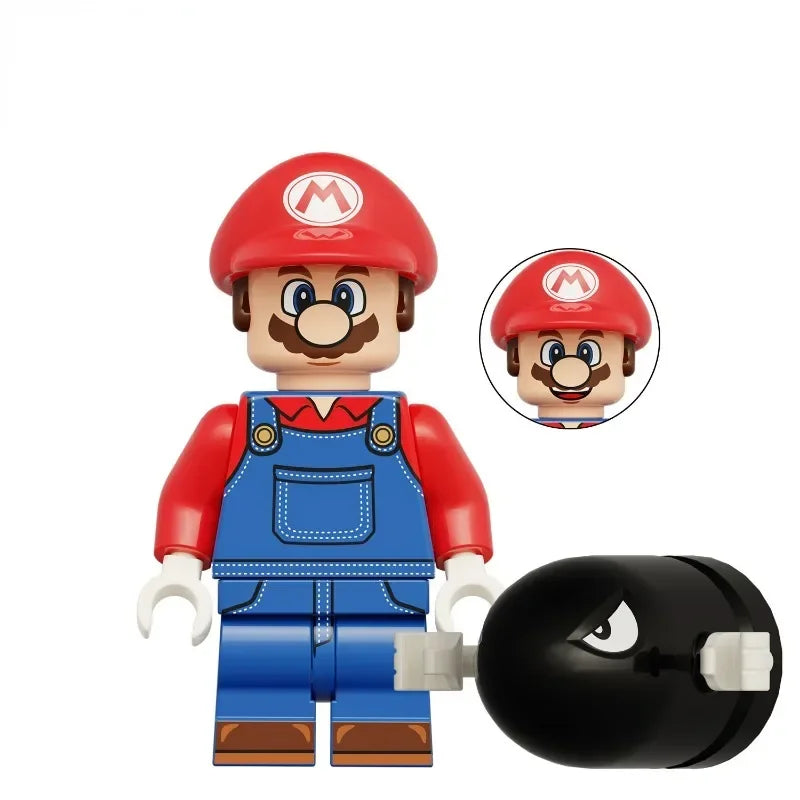 Super Mario Bros Figures Dolls Assemble Ornament Anime DIY Kids Toy Mini Desk Funny Decoration Assembly small Toys Accessories Good Vibrations