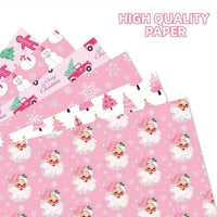 1set Christmas Gift Wrapping Paper with Snowmen, Gingerbread Men,Hearts & Balloons - Pastel Winter Theme with & White Snowflakes Good Vibrations