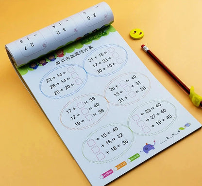 80Pages / Book of Children  Addition and Subtraction Learning Math Students Handwriting Preschool Mathematics Exercise Books Good Vibrations