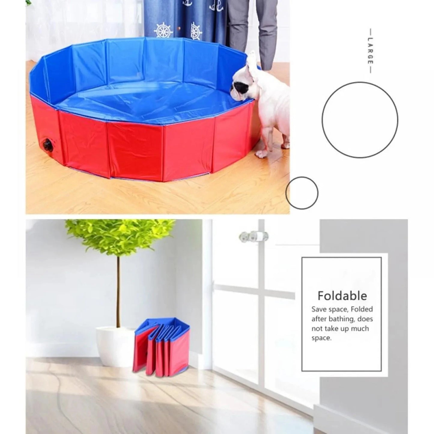 Foldable Portable Pet Swimming Pool Bathtub Indoor Outdoor Cold Water Bath Cleaning Bathtub Pet Accessories Good Vibrations