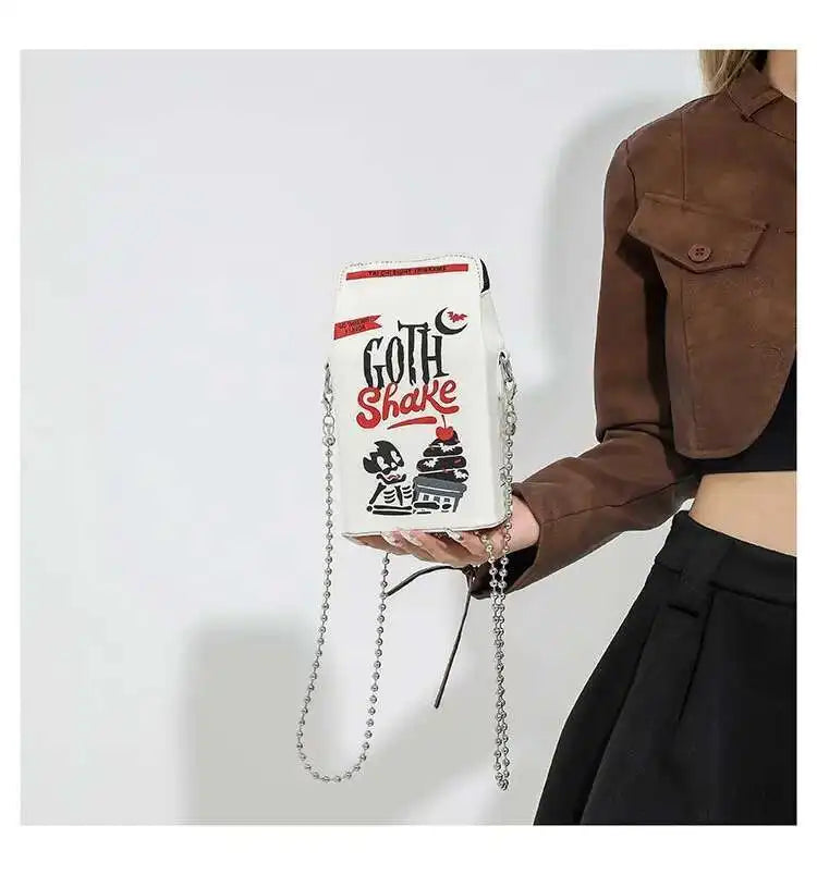 Printed Graffiti Small Square Bag Fashion Cool Crossbody Bag Funny Box Shoulder Bag For Girls Good Vibrations