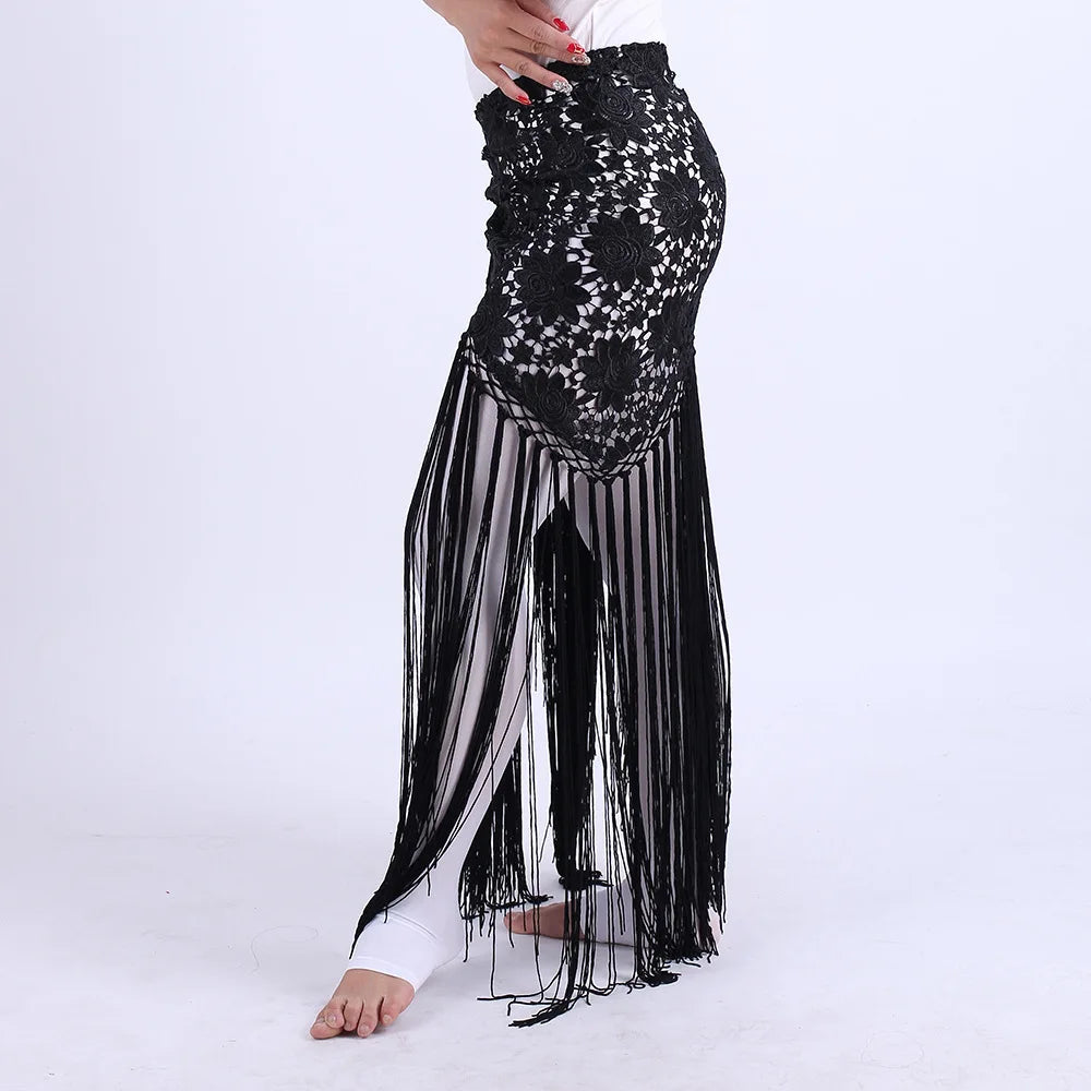 Halloween costume belly dance tassel triangular scarf performance waist scarf waist chain Indian dance costume accessories Good Vibrations