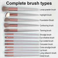 NEW13PCS Makeup Brush Set Eye Shadow Highlighter Concealer Brush Blush Loose Powder Brush Blending Soft Fluffy Women Beauty Tool Good Vibrations