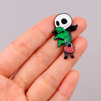 Halloween Skeleton Enamel Pin Horror Badges on Backpack Women Brooches Lapel Pin Movie Jewelry Cosplay Accessories Birthday Gift Good Vibrations