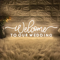 Welcome to our wedding Neon Led Sign Wall Hanging Wedding Party Room Decor Engaged Neon Lights USB Wedding Decoration Signs Good Vibrations