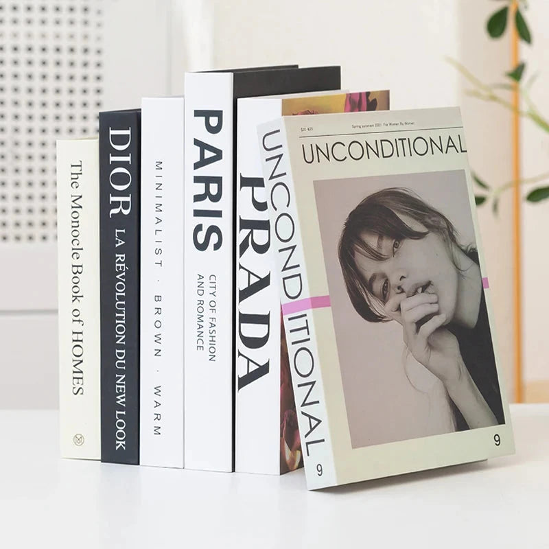 Modern fake book ornament Nordic light luxury simulation book living room home store decoration photo props book case box Good Vibrations