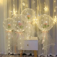 Creative Balloon Rose Flower Bouquet Wedding Decoration Bobo Ball LED Glowing Column Decoration Scene Birthday Party Room Layout Good Vibrations