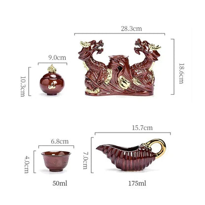 Automatic Chinese Kung Tea Fu Set, Bone Teapot China and Tea Set, Cup Travel Teapot, Holiday Gifts, High-end Good Vibrations