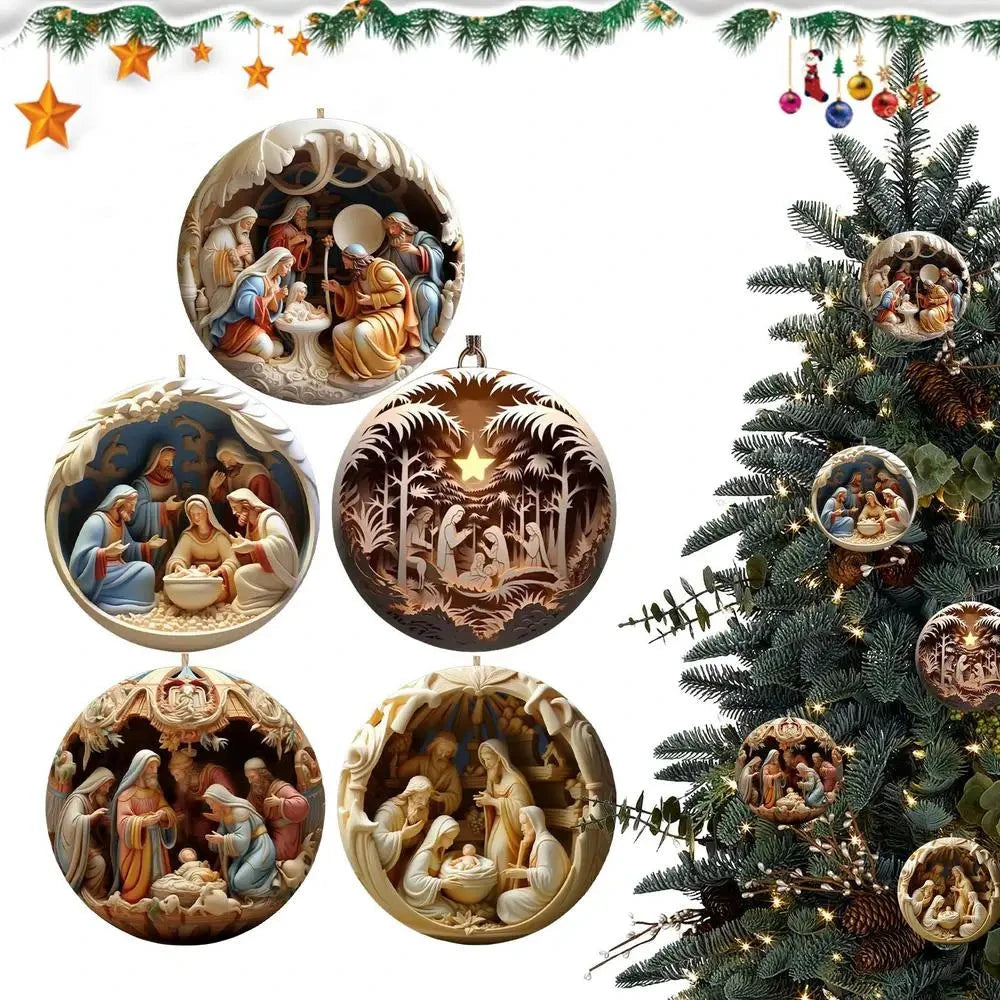 Christmas Tree Pendant Jesus Christ Hanging Ornaments Christmas Tree Ornament Christian Gifts Exquisite Xmas Ornaments Good Vibrations