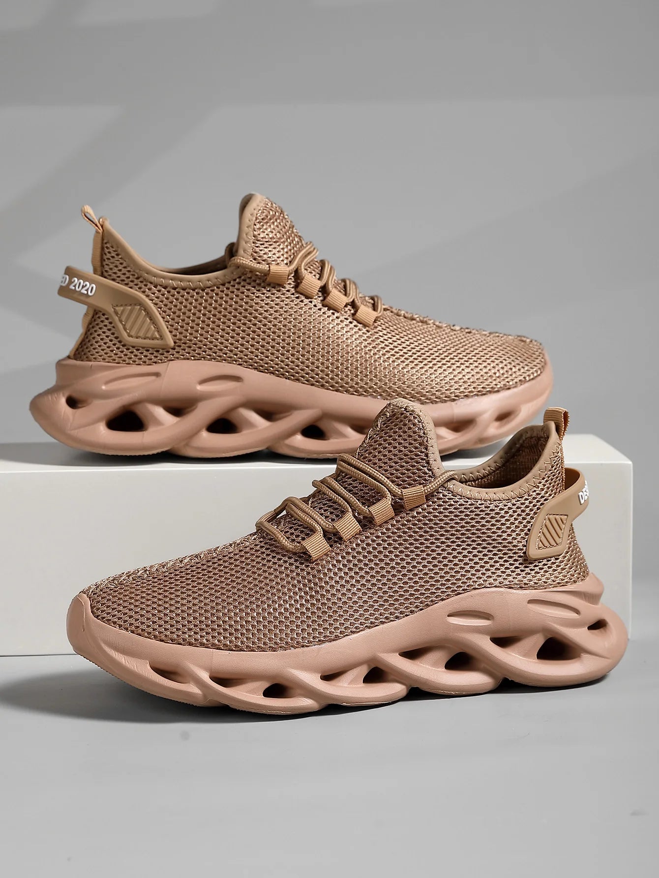 Men Sports Running Black Jogging Shoes Casual Sneakers Brown Outdoor Breathable Mesh Women Light Shock-absorption Black Tennis Good Vibrations