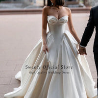 Robe MariéE Elegant Wedding Dress Silk Taffeta Withsatin Ballgown Strapless Sleeveless Bride Zipper Vestido De Novia Customized Good Vibrations