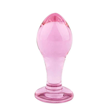 Pink Crystal Glass Butt Plug for Women's Anal and Pleasure