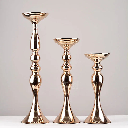 Metal Candle Holders Flowers Vase Candlestick Centerpieces Road Lead Candelabra Centerpieces Wedding porps Christmas decoration Good Vibrations