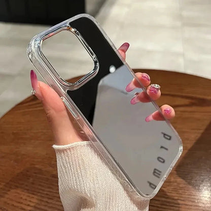 Luxury Acrylic Makeup Mirror Phone Case For iPhone 16 15 14 13 12 11 Pro Max XS X XR Plating Shockproof Back Cases Cover Good Vibrations