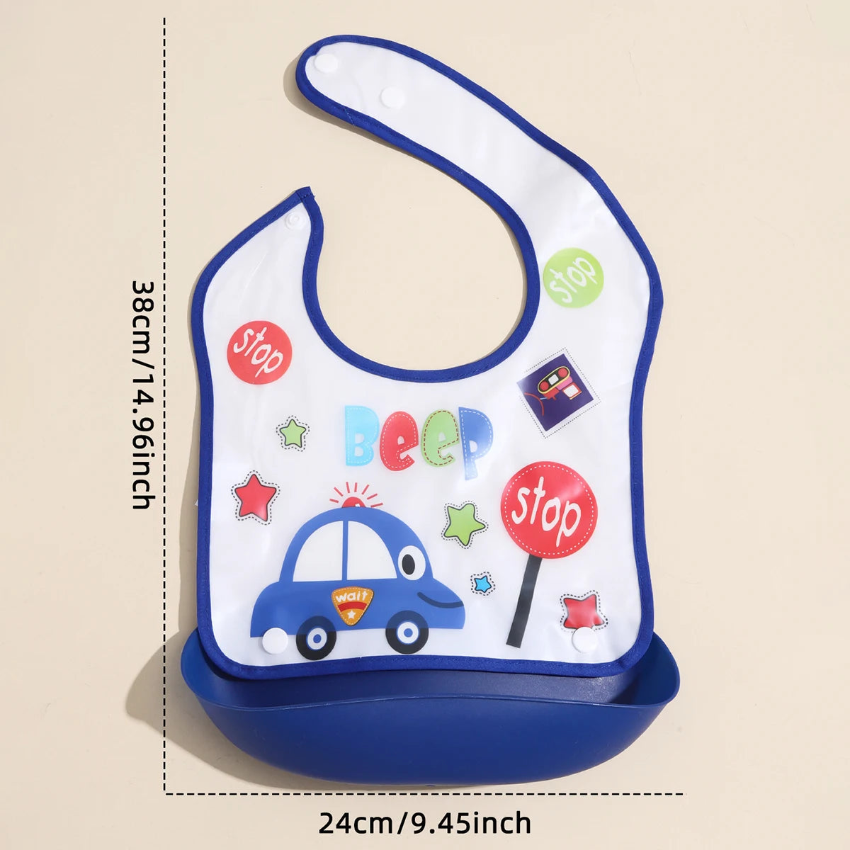 Baby food bib Baby waterproof bib three-dimensional detachable food food pocket Child child saliva pocket Good Vibrations