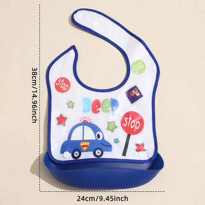 Baby food bib Baby waterproof bib three-dimensional detachable food food pocket Child child saliva pocket Good Vibrations