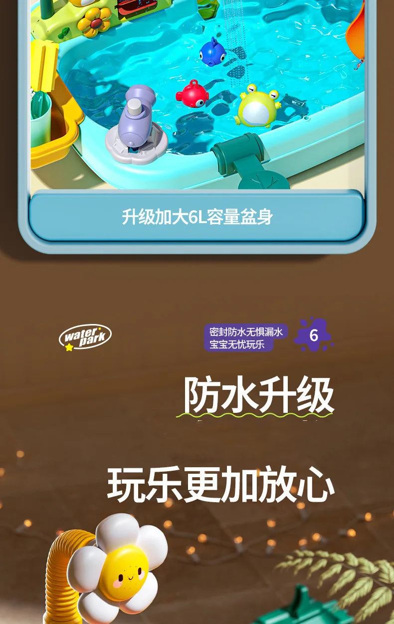 Children's kitchen toys electric fun water play water wash basin fishing dishwashing home role-playing baby early education toy Good Vibrations