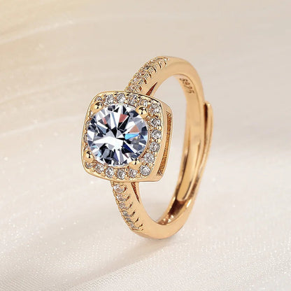 925 Sterling Silver Ring Hot AAA Zircon adjustable Size Engagement Rings For Women Wedding Ring Party Fashion Nice Jewelry Gift Good Vibrations