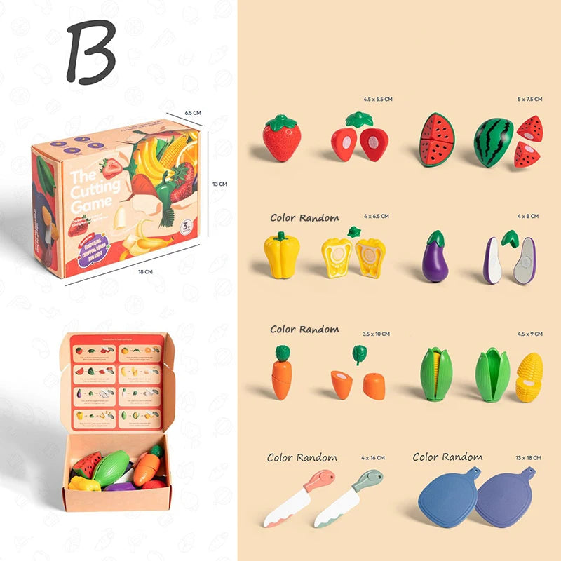 Children Pretend Play Cooking Toys Simulation Food Fruit Vegetable Kitchen Toys Montessori Educational Interactive Toy For Girls Good Vibrations