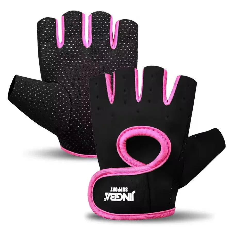 Fitness Half Finger Gloves Unisex Fitness Gym Weightlifting Exercise Gloves Silicone Anti Slip Breathable Outdoor Cycling Gloves Good Vibrations